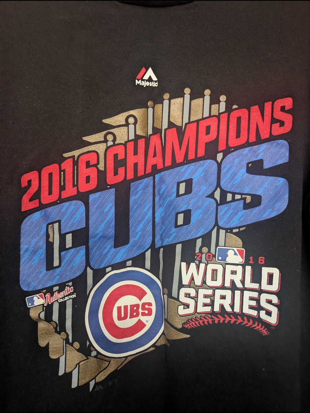 Majestic 2016 Cubs World Series Champions Tee - Black/Blue/Red